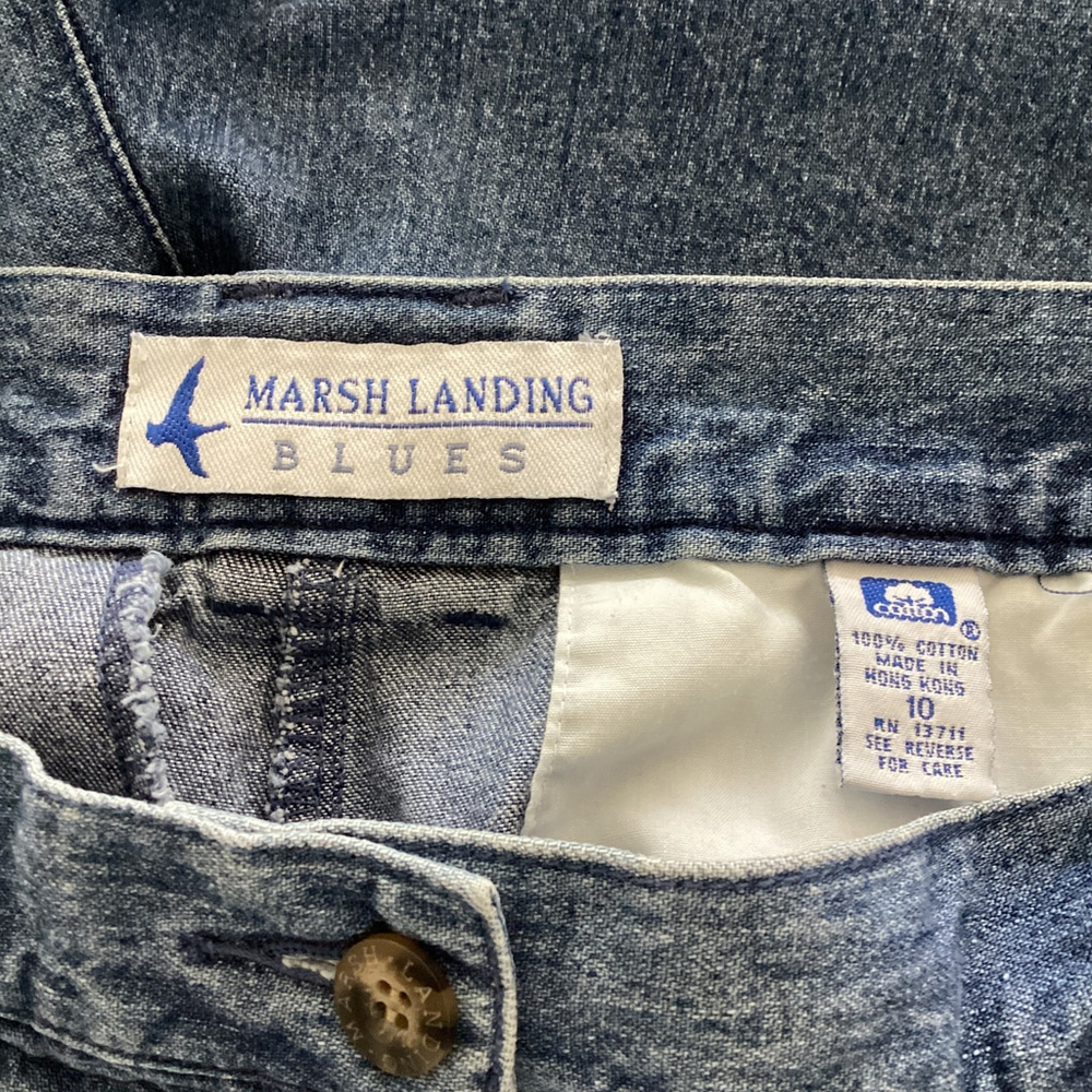 Marsh Landing Vintage Denim Shorts High Waisted Pleated Size 10 - Picture 5 of 6